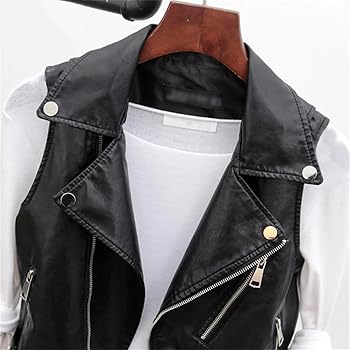 Amazon.com: Women PU Leather Vest Waistcoat Solid Motorcycle